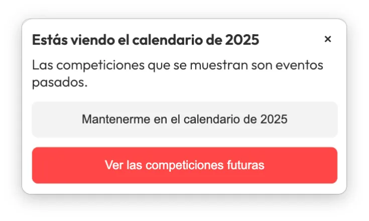 Aviso de que estás viendo un calendario de un año pasado