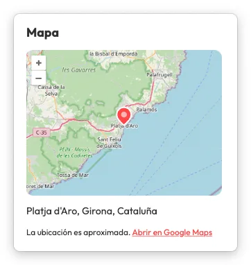 Mapa de OpenStreetMap con la ubicación de una competición
